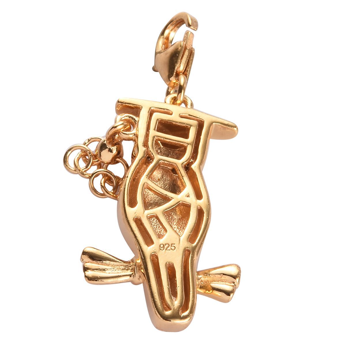 Graduation Owl Charm in 14K Gold Overlay Sterling Silver