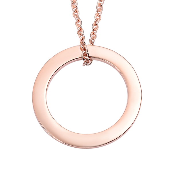 Rose Gold Overlay Sterling Silver Pendant with Chain (Size 20)