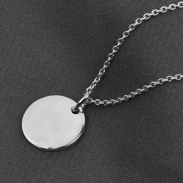 Platinum Overlay Sterling Silver Pendant with Chain (Size 18), Silver Wt. 5.00 Gms