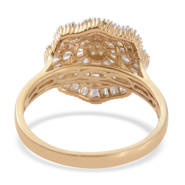 Diamond (Rnd) Ballerina Ring in 14K Gold Overlay Sterling Silver 1.150 Ct.