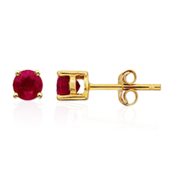 ILIANA 18K Y Gold Ruby (Rnd), Stud Earrings (with Push Back) 1.250 Ct.