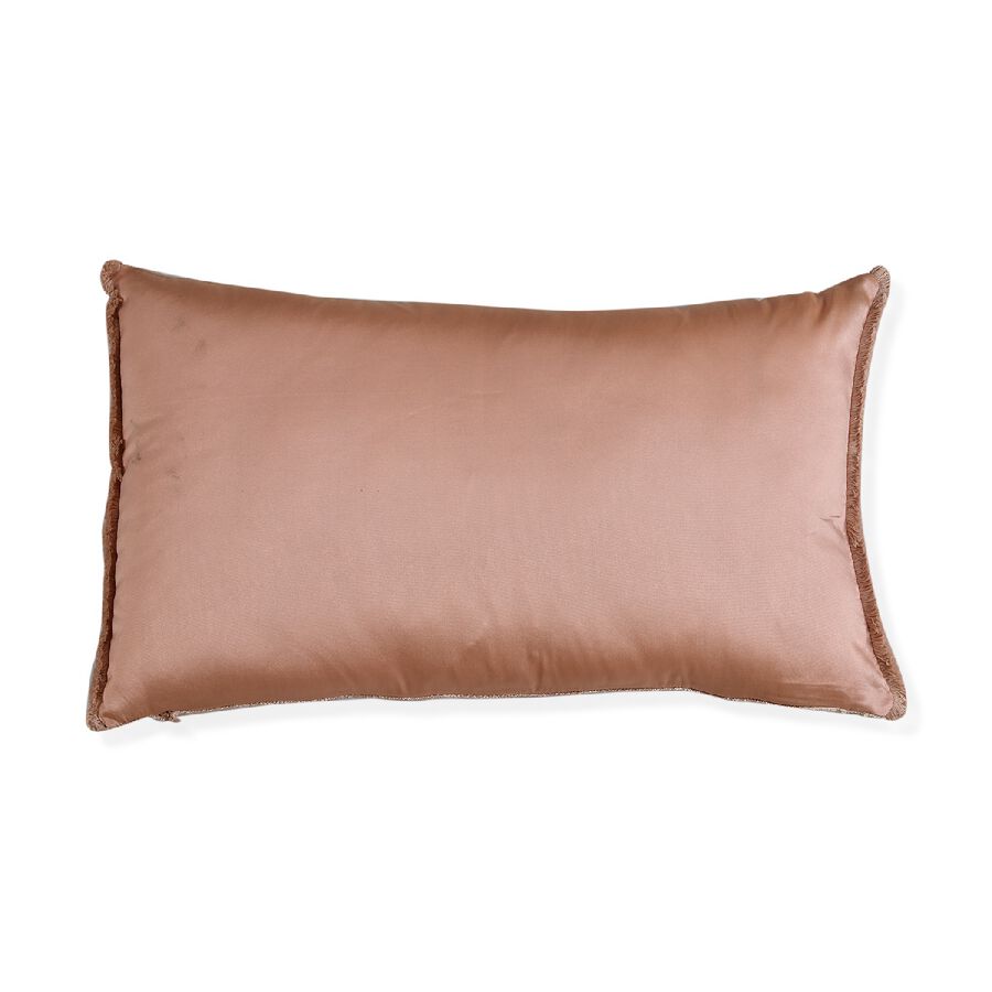 Golden Bead Embellished Pillow With Wake Me For Champagne Quote In