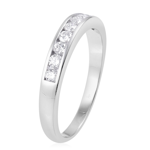 RHAPSODY 950 Platinum (5.45 Grms) IGI Certified Diamond (Rnd) (VS/E-F) Half Eternity Band Ring 0.500 Ct.