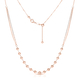 Rose Gold Overlay Sterling Silver Bead Station Necklace (Size - 20)Adjustable with Spring Ring Clasp
