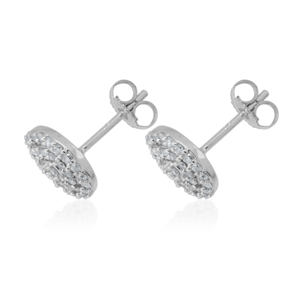 9K W Gold SGL Certified Diamond (Rnd) (I3/ G-H) Stud Earrings (with Push Back) 0.500 Ct.