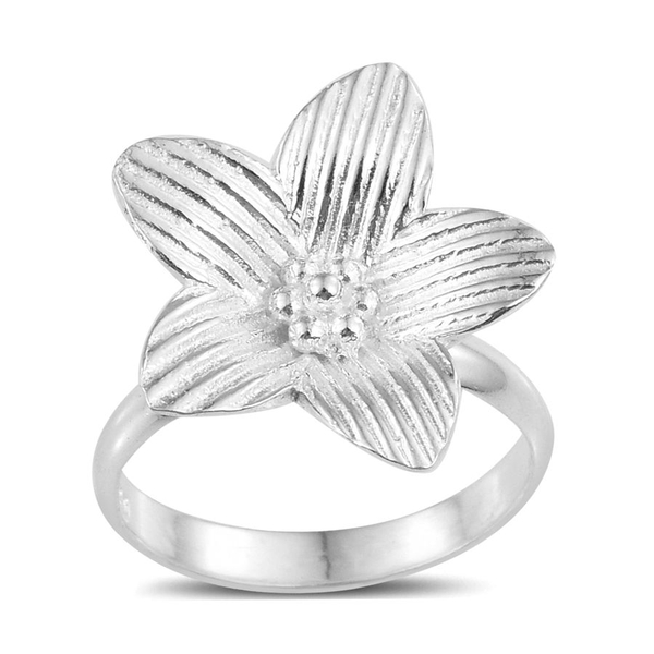 Designer Inspired Sterling Silver Floral Ring, Silver wt 3.34 Gms.