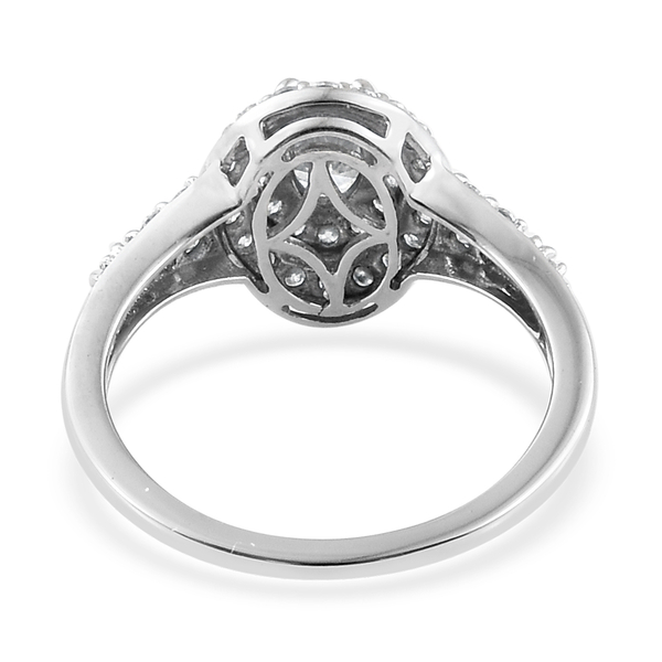 Lustro Stella - 9K White Gold (Ovl) Ring  Made with Finest CZ