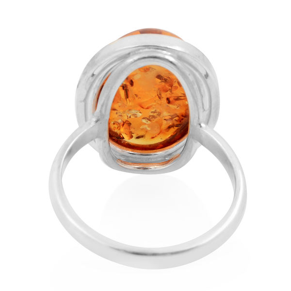 Baltic Amber Oval Sterling Silver Ring
