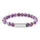 Amethyst Beaded Bracelet (Size 7) with Stainless Steel Bar 89.00 Ct.