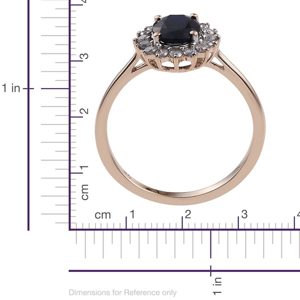 9K Y Gold Kanchanaburi Blue Sapphire (Ovl 1.50 Ct), Diamond Ring 1.900 Ct.