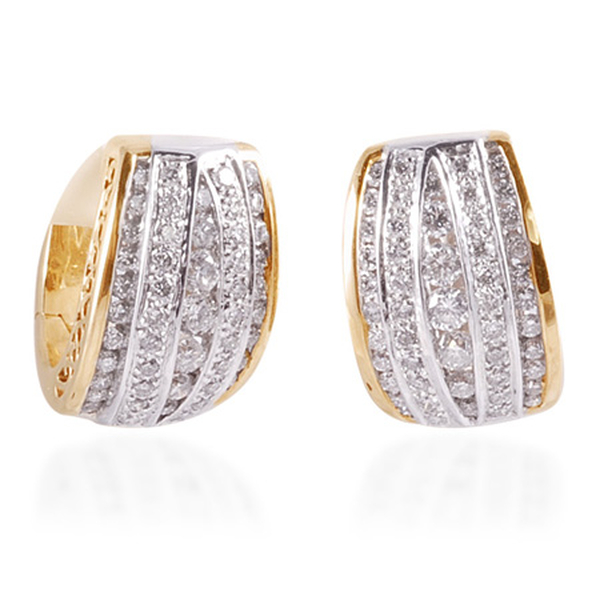 Close Out Deal 14K Yellow and White Gold Diamond (Rnd) Earrings 0.600 Ct. 8.87gms gold