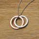 Personalised Engraved Interlocked Necklace  in Silver