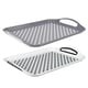 Set of 2 Rectangular Non Skid Rubber Grip Serving Tray (Size 45x32 Cm) - White & Grey