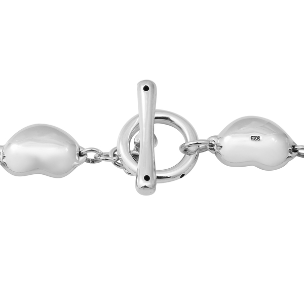 Designer Inspired - Sterling Silver Heart Link Necklace (Size 19.5), Silver wt. 38.60 Gms