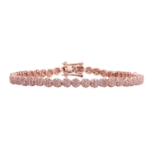 9K Rose Gold Natural Pink Diamond Bracelet (Size - 7.5) 2.02 Ct, Gold Wt. 8.53 Gms