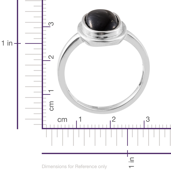 Shungite (Ovl) Solitaire Ring in Platinum Overlay Sterling Silver 3.750 Ct.