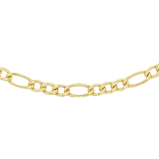 Hatton Garden Close Out Deal- 9K Yellow Gold Figaro Necklace (Size - 18) with Lobster Clasp