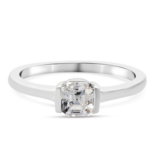 Lustro Stella Sterling Silver Solitaire Ring Made with Finest CZ 1.15 Ct.