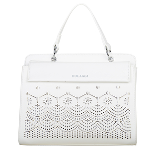 Bulaggi Collection Gail Handbag with Adjustable and Deatchable Shoulder Strap in White