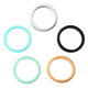 MP Set of 5 -  Black,Blue, Gold, Silver and Mint Colour Band Ring (Size N)