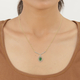 ELANZA Simulated Emerald and Simulated Diamond Necklace (Size 18) in Yellow Gold Overlay Sterling Silver