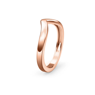 Rose Gold Overlay Sterling Silver Wishbone V Shape Ring