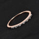 Diamond Half Eternity Ring in Rose Gold Overlay Sterling Silver 0.05 Ct.
