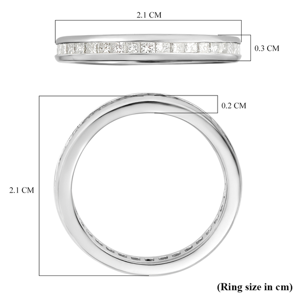 RHAPSODY 950 Platinum IGI Certified Diamond (VS/E-F) Full Eternity Band Ring 1.00 Ct.
