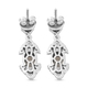 Turkizite and Natural Cambodian Zircon Dangling Earrings (with Push Back) in Platinum Overlay Sterling Silver 1.23 Ct.