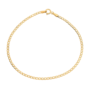 9K Yellow Gold  Flat Curb Bracelet (Size 7.25 ), Gold Wt. 0.94 Gms