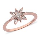 Diamond Ring (Size Z) in Rose Gold Overlay Sterling Silver,0.060 Ct