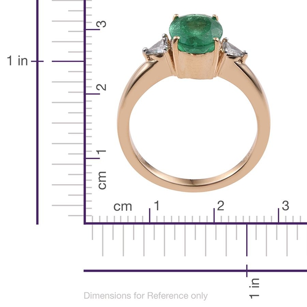 ILIANA 18K Y Gold Boyaca Colombian Emerald (Ovl 2.00 Ct), Diamond Ring 2.250 Ct.