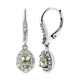 Turkizite and Natural Cambodian Zircon Dangling Earrings (with Lever Back) in Platinum Overlay Sterling Silver 1.66 Ct.