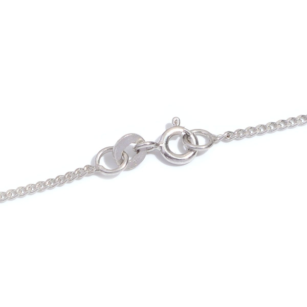 Diamond (Rnd) Station Necklace in Platinum Overlay Sterling Silver (Size 18) 1.000 Ct.