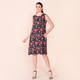 TAMSY 100% Viscose Floral Pattern Sleeveless Dress (Size 12) - Black