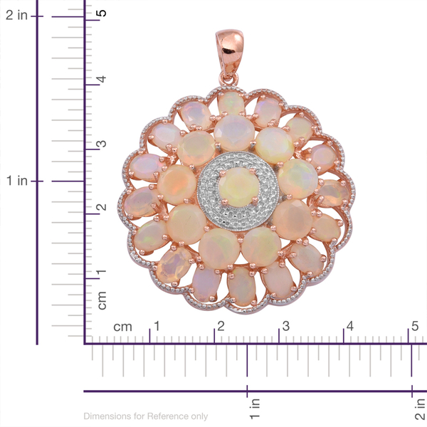 Ethiopian Welo Opal (Rnd) Pendant in Rose Gold Overlay Sterling Silver 10.000 Ct.
