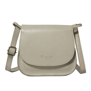 ASSOTS LONDON Nicola Genuine Leather Fully Lined Saddle Bag (Size 19x18x9 Cm) - Off White