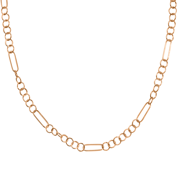 NY Designer Close Out - 14K Gold Overlay Sterling Silver Figaro Necklace (Size - 22) With Lobster Cl