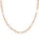 NY Designer Close Out - 14K Gold Overlay Sterling Silver Figaro Necklace (Size - 22) With Lobster Cl