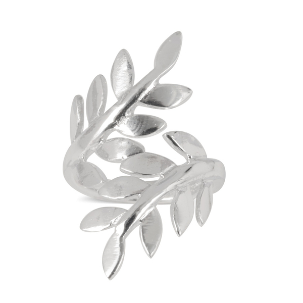Thai Sterling Silver Leaves Crossover Ring, Silver wt 4.15 Gms ...