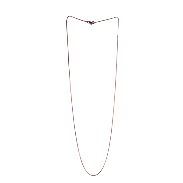 Close Out Deal Rose Gold Overlay Sterling Silver Adjustable Spiga Chain (Size 24), Silver wt 3.10 Gm