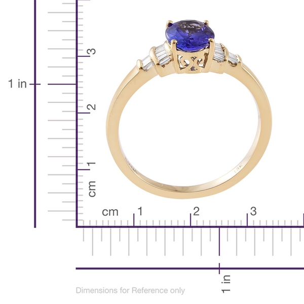 ILIANA 18K Y Gold AAA Tanzanite (Ovl 1.90 Ct), Diamond (SI-G-H) Ring 2.050 Ct.