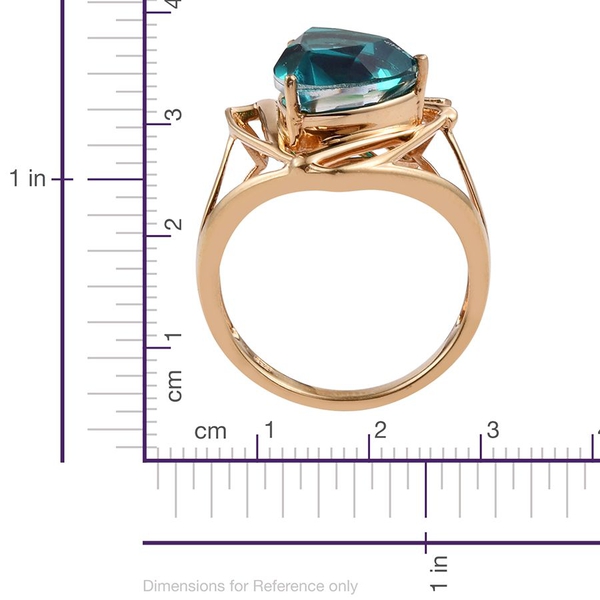 Capri Blue Quartz (Trl) Solitaire Ring in 14K Gold Overlay Sterling Silver 6.500 Ct.