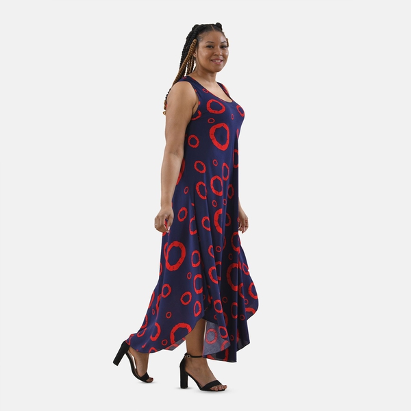 TAMSY 100% Viscose Printed Maxi Dress (Size 8-22) - Navy