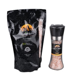  Pure Himalayan Pink Coarse Salt Mill with Refill Pouch