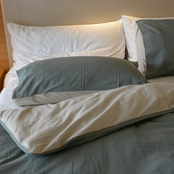 100% Cotton Green and Beige Colour Duvet Cover (Size 200 x 200 Cm) and 2 Pillow Case (Size 75x50 Cm)