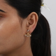 Sundays Child Natural Cambodian Zircon Earrings (with Push Back) in 14K Gold Overlay Sterling Silver, Gold Wt. 4.6 Gms.