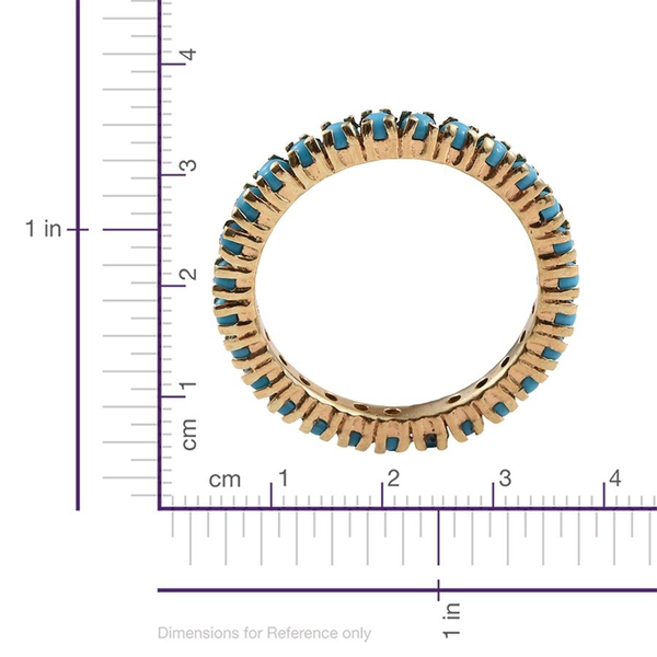 Arizona Sleeping Beauty Turquoise (Rnd) Full Eternity Ring in 14K Gold Overlay Sterling Silver 1.750 Ct.