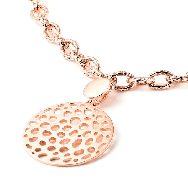 Rachel Galley Allegro link Collection - Rose Gold Overlay Sterling Silver Necklace (Size 20), Silver wt 38.95 Gms
