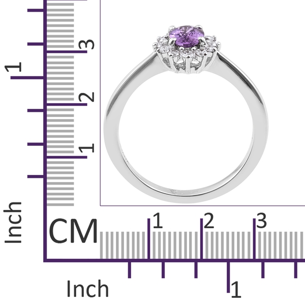 Signature Collection - ILIANA 18K White Gold Natural Unheated Purple Sapphire and Diamond (SI/G-H) Ring 1.15 Ct. Gold wt. 4.75 Gms.